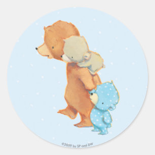 Three Adorable Bear Friends Classic Round Sticker