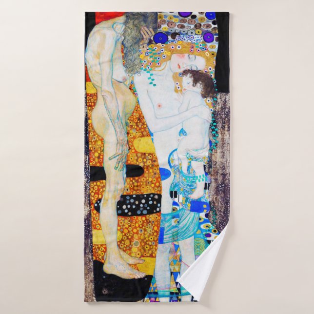 Three Ages of Life, Gustav Klimt Bath Towel (Bath Towel)