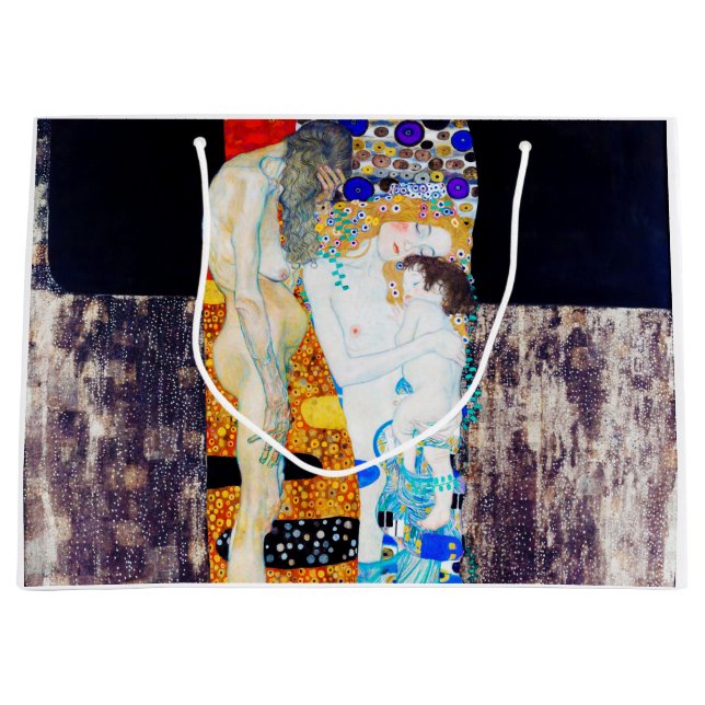 Three Ages of Life, Gustav Klimt Large Gift Bag (Front)
