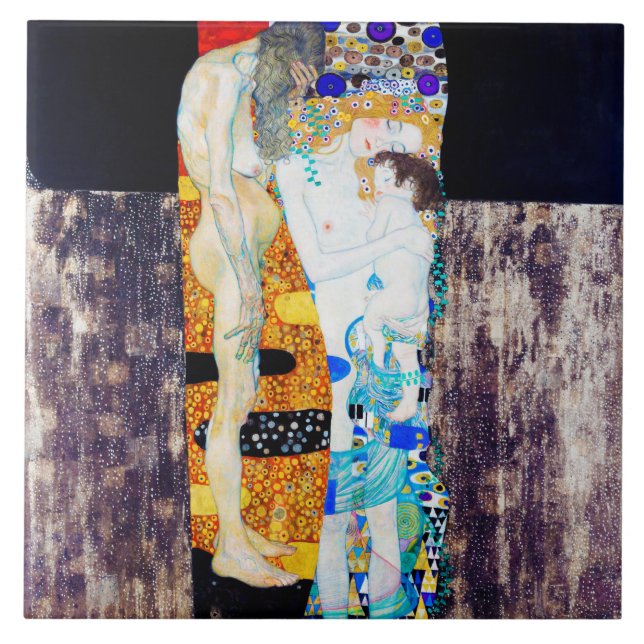 Three Ages of Life, Gustav Klimt Tile (Front)
