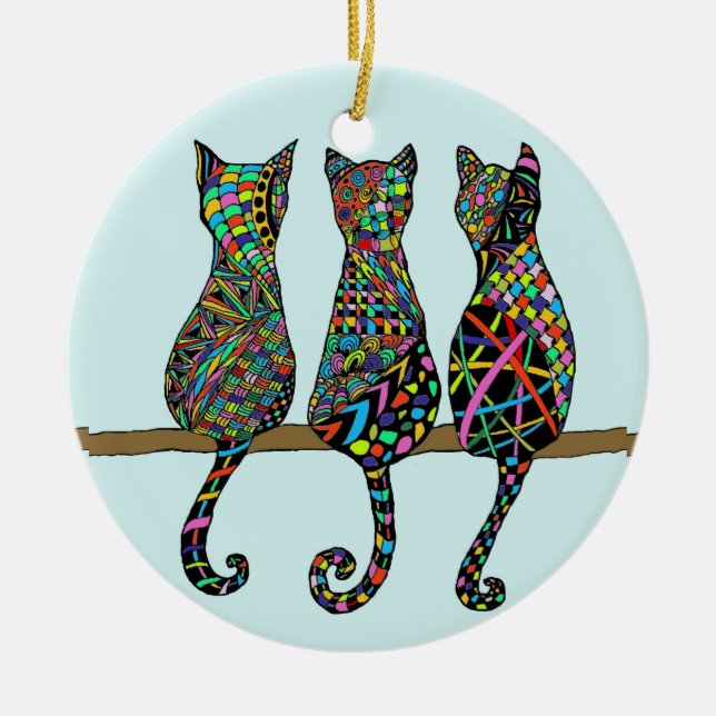 Three Amigos Ceramic Tree Decoration (Front)