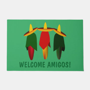 Three Amigos Hot Peppers Doormat