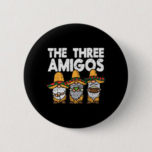 Three Amigos Mexican Gnomes Cute Cinco De Mayo Fie 6 Cm Round Badge