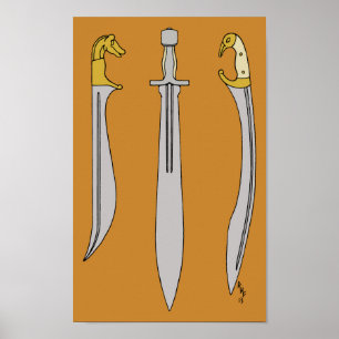 Three Ancient Greek Swords Poster