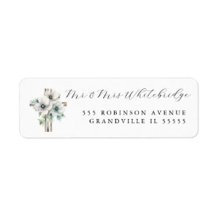 Three Anemone and Cross religious Christian Design