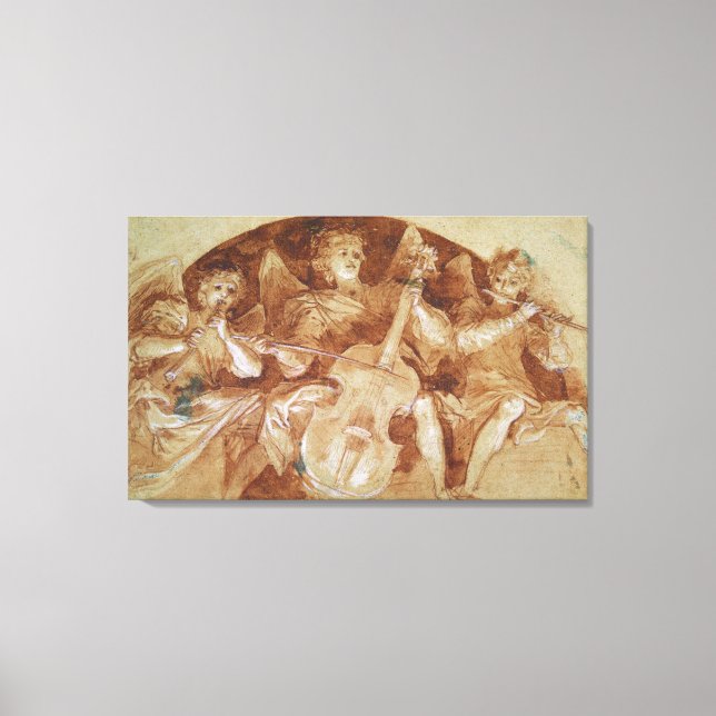 Three Angel Musicians Canvas Print (Front)