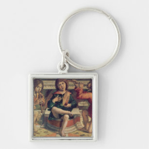 Three angel musicians key ring
