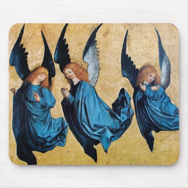 THREE ANGELS IN BLUE MOUSE MAT (Front)
