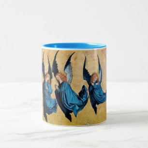 THREE ANGELS IN BLUE Two-Tone COFFEE MUG