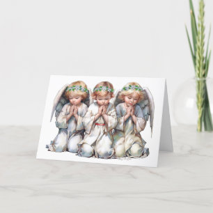 Three Angels In Prayer  Holiday Card
