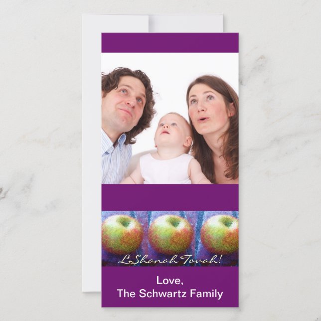 Three Apple Rosh Hashanah Photo Card (Front)