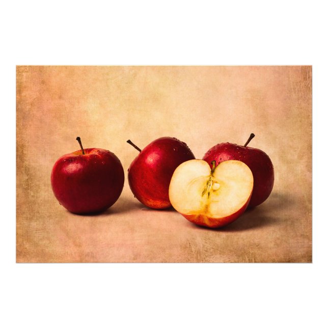 Three Apples And A Half Photo Print (Front)
