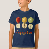 Three Apples ~ Botanical Fruit ~ Any Colour Back