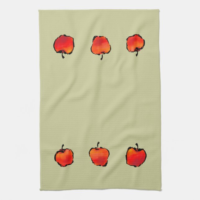 Three Apples kitchen towel (Vertical)