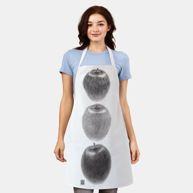 Three Apples Vertical Apron (Worn)