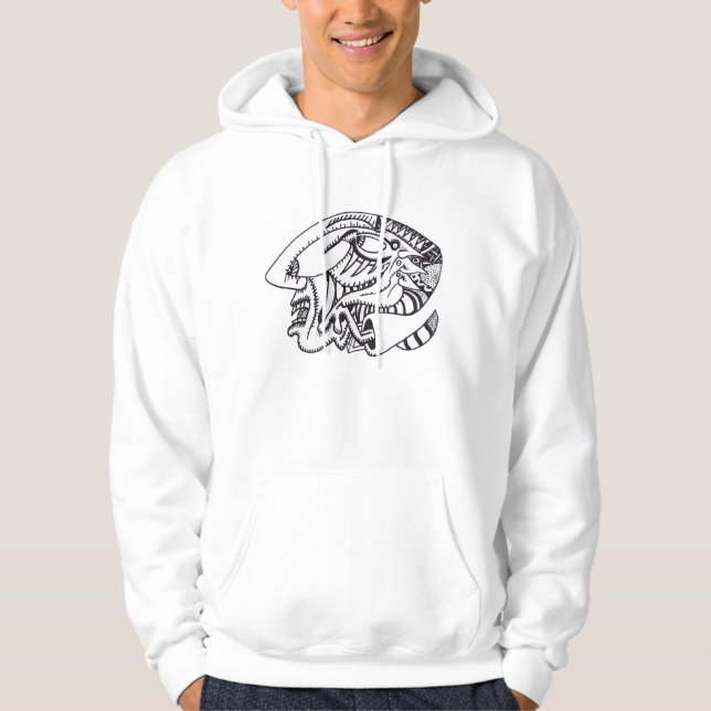 Three Aspects ink drawing Hoodie (Front)
