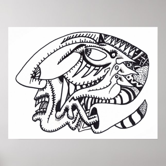 Three Aspects ink drawing Poster (Front)