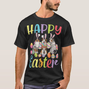 Three Australian Shepherd Dogs Eggs Basket Happy E T-Shirt
