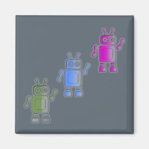 Three Awesome Retro Robots Magnet
