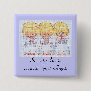 Three baby Angels Cross Stitch Button