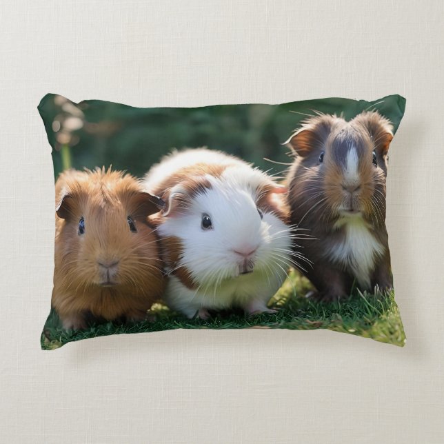 Three Baby Guinea Pigs, Decorative Cushion (Front)