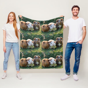 Three Baby Guinea Pigs, Fleece Blanket