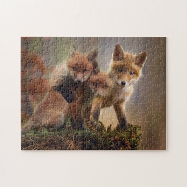 Three Baby Red Foxes Jigsaw Puzzle (Horizontal)