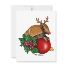 Three banded armadillo - holiday card
