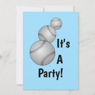 Three Baseballs Invitation