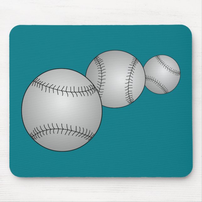 Three Baseballs Mouse Mat (Front)