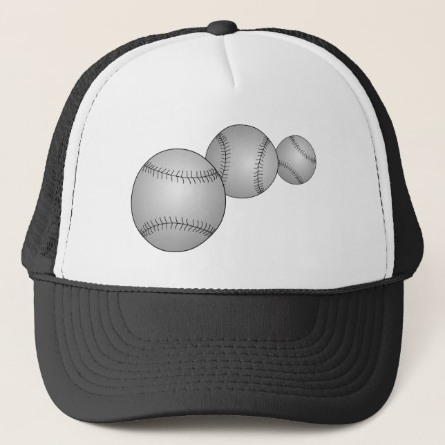 Three Baseballs Trucker Hat (Front)
