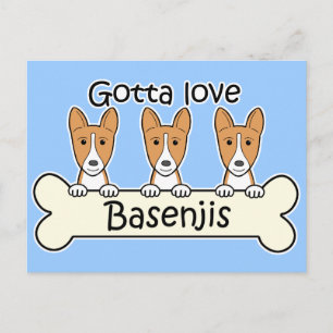 Three Basenjis Postcard