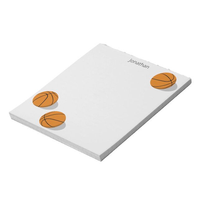 three basketballs boys girls personalised sports notepad (Rotated)