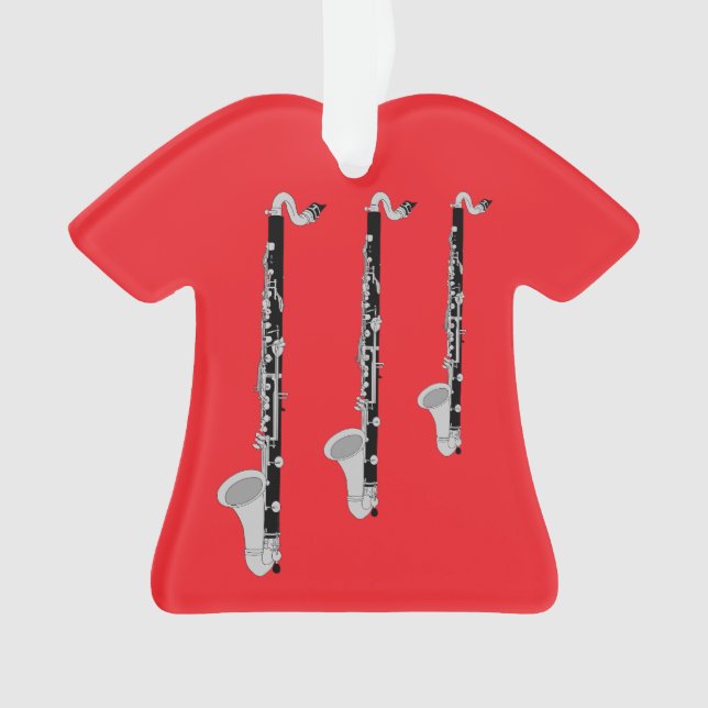 Three Bass Clarinets Ornament (Front)