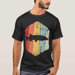 Three Bass Moon Retro Lightning Graphic T-Shirt