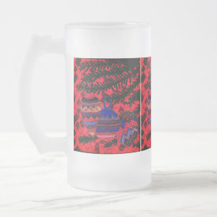 Three baubles frosted glass beer mug