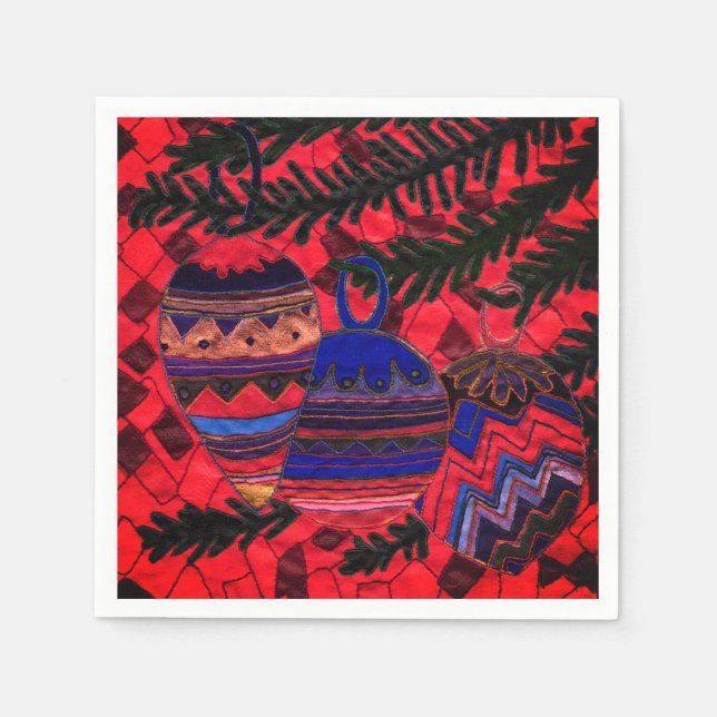 Three baubles napkin (Front)