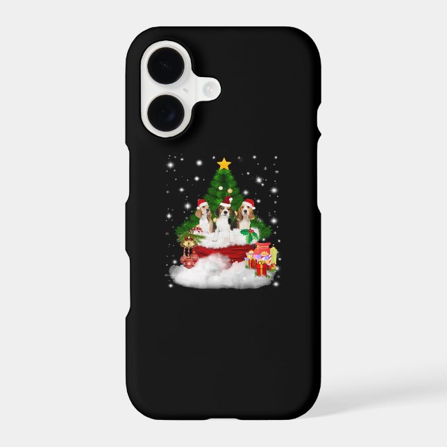 Three Beagles Santa Claus With Christmas Tree Samsung Galaxy Case (Back)