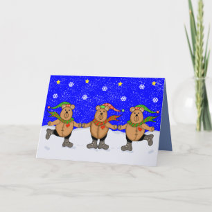Three Bears for Christmas Holiday Card