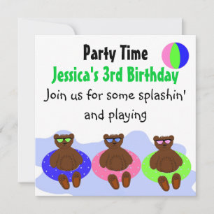 Three Bears Party Invitation