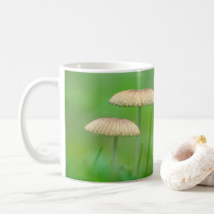 Three beautiful wild mushroom in an autumn field coffee mug