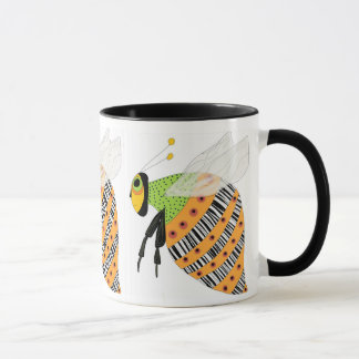 Three Bee Barcode Bee Mug