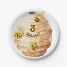 Three Bees Paper Plates