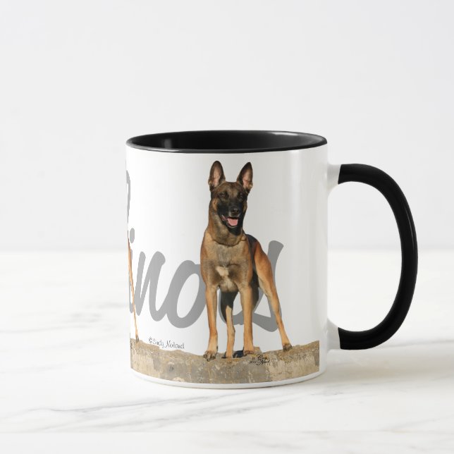 Three Belgian Malinois with breed name Mug (Right)