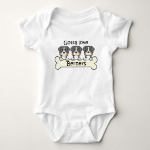 Three Bernese Mountain Dogs Baby Bodysuit