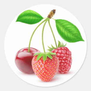 Three berries classic round sticker