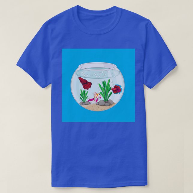 three betta fish in the aquarium T-Shirt (Design Front)
