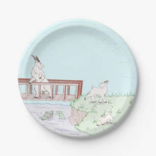 Three Billy Goats Gruff Paper Plate