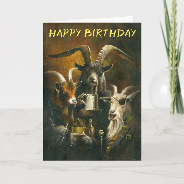 Three Billy Goats Rough Birthday Card (Front)