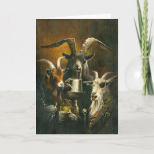 Three Billy Goats Rough Greetings Card